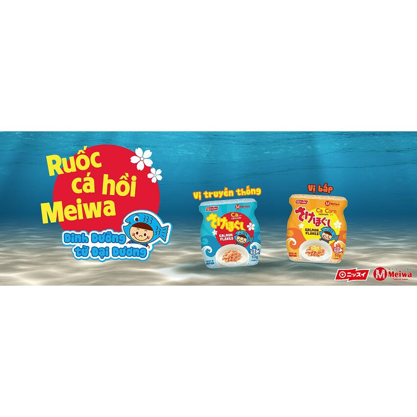 Ruốc cá hồi Meiwa Nhật Bản 50g (Tặng kèm 01 thìa Nhật)