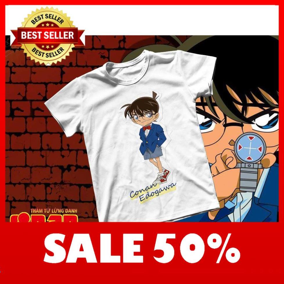 Áo thun Cotton Unisex - Anime - Conan - Sticker conan