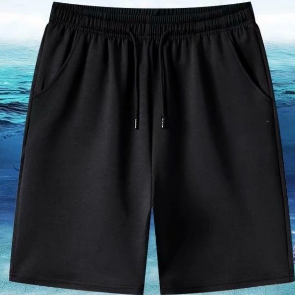 Quần ngắn ống rộng màu trơn thiết kế đơn giản thời trang cho nam nữ