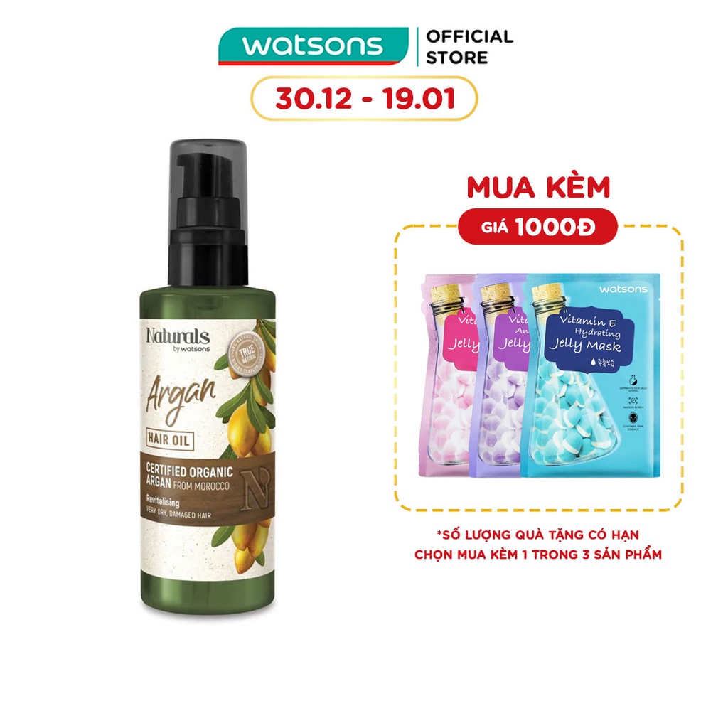 Dầu Dưỡng Tóc Naturals By Watsons True Natural Chiết Xuất Argan 100ml