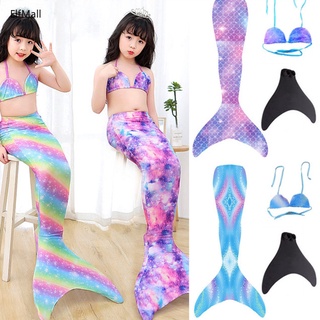 Bộ Đồ Bơi 3 Món Áo + Quần Bơi Đuôi Cá Nhiều Màu Cho Bé Gái 3-12 Tuổi