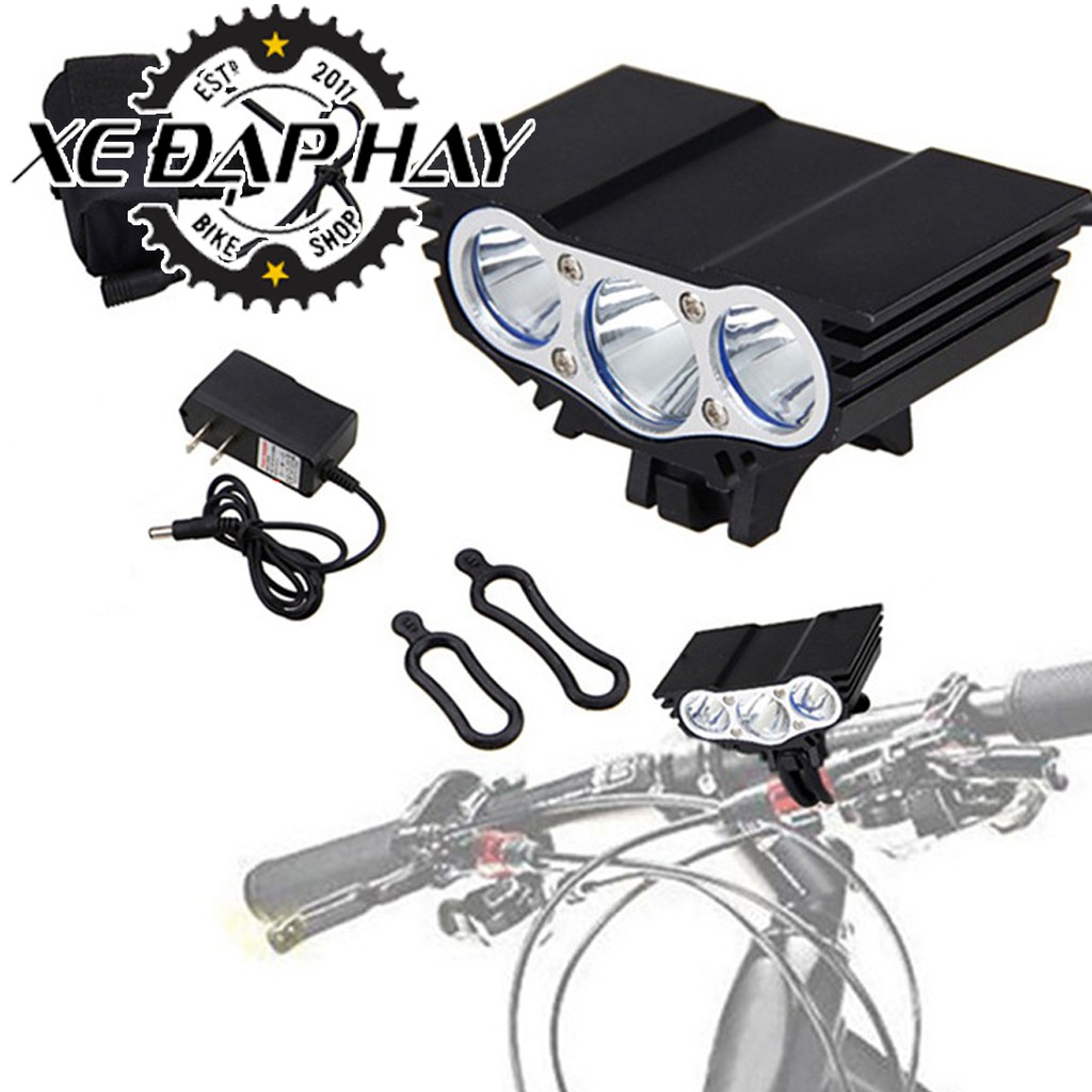 Đèn Pha Xe Đạp X3 | Độ Sáng 3600 Lumens,Công Suất 30W |Pin Sạc Lithium 18560 X4 | Tuổi Thọ LED 10000 Giờ