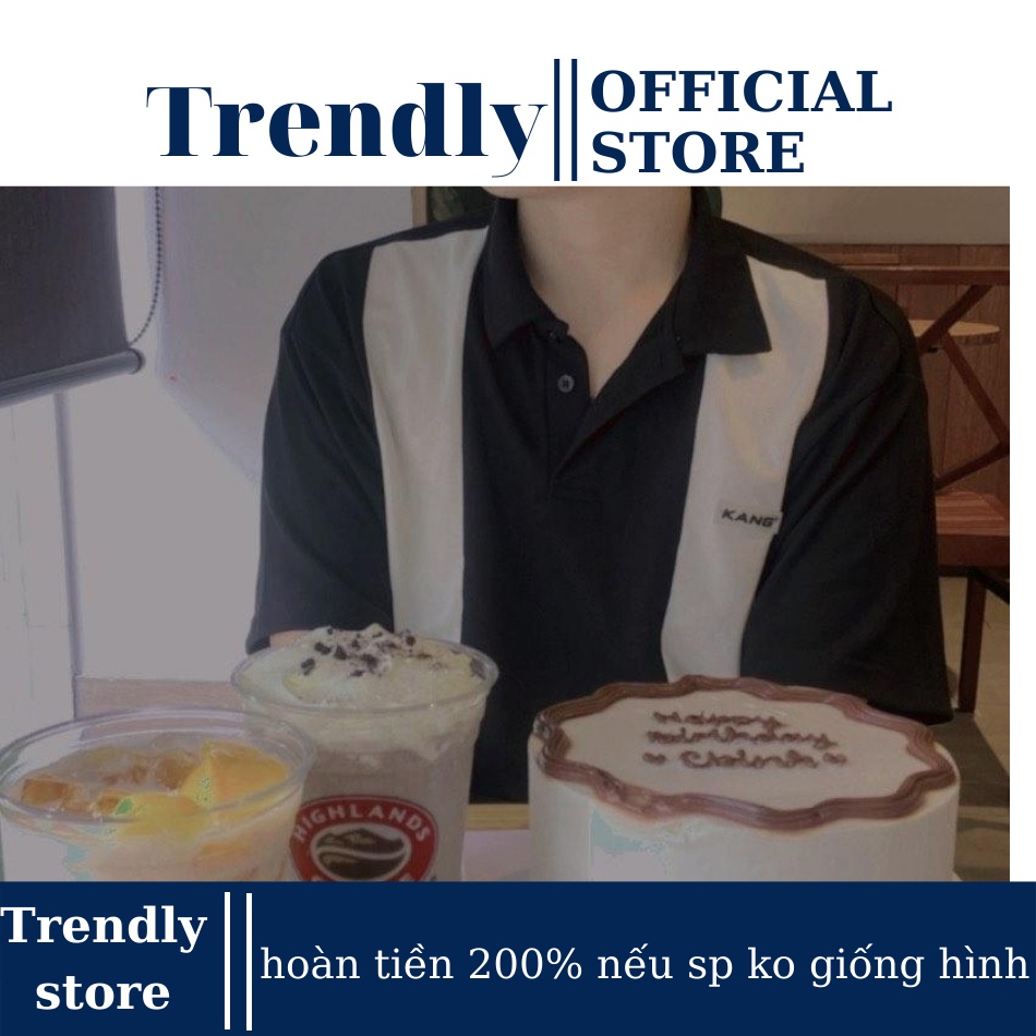 Áo Polo Unisex Áo Thun Phông Oversize Locabrand  Nữ Nam Sọc Đen Trắng Form Rộng Có Cổ Thương Hiệu Ohay.club