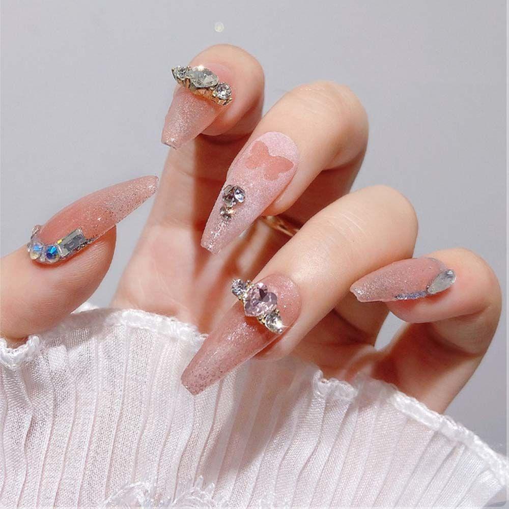 Phụ Kiện Trang Trí Móng Tay Hình Trái Tim Xinh Xắn|Phụ Kiện Trang Trí Móng Tay 3D Lấp Lánh Sang Trọng