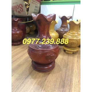 bình hoa sen bằng gỗ xà cừ