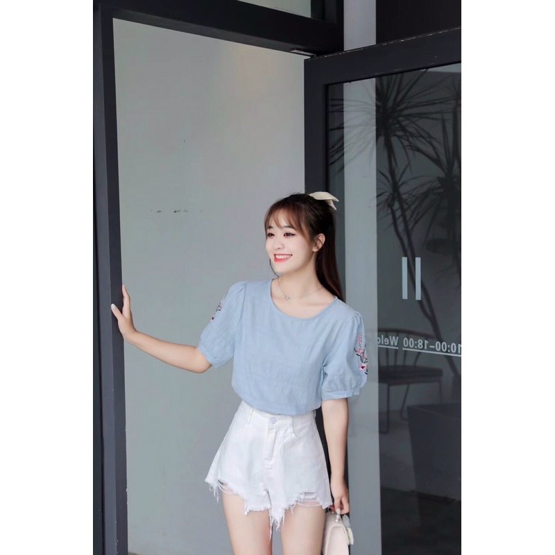 Áo Kiểu Nữ Chất Lanh Mềm Mát 3 Màu 2 Size 40-63kg