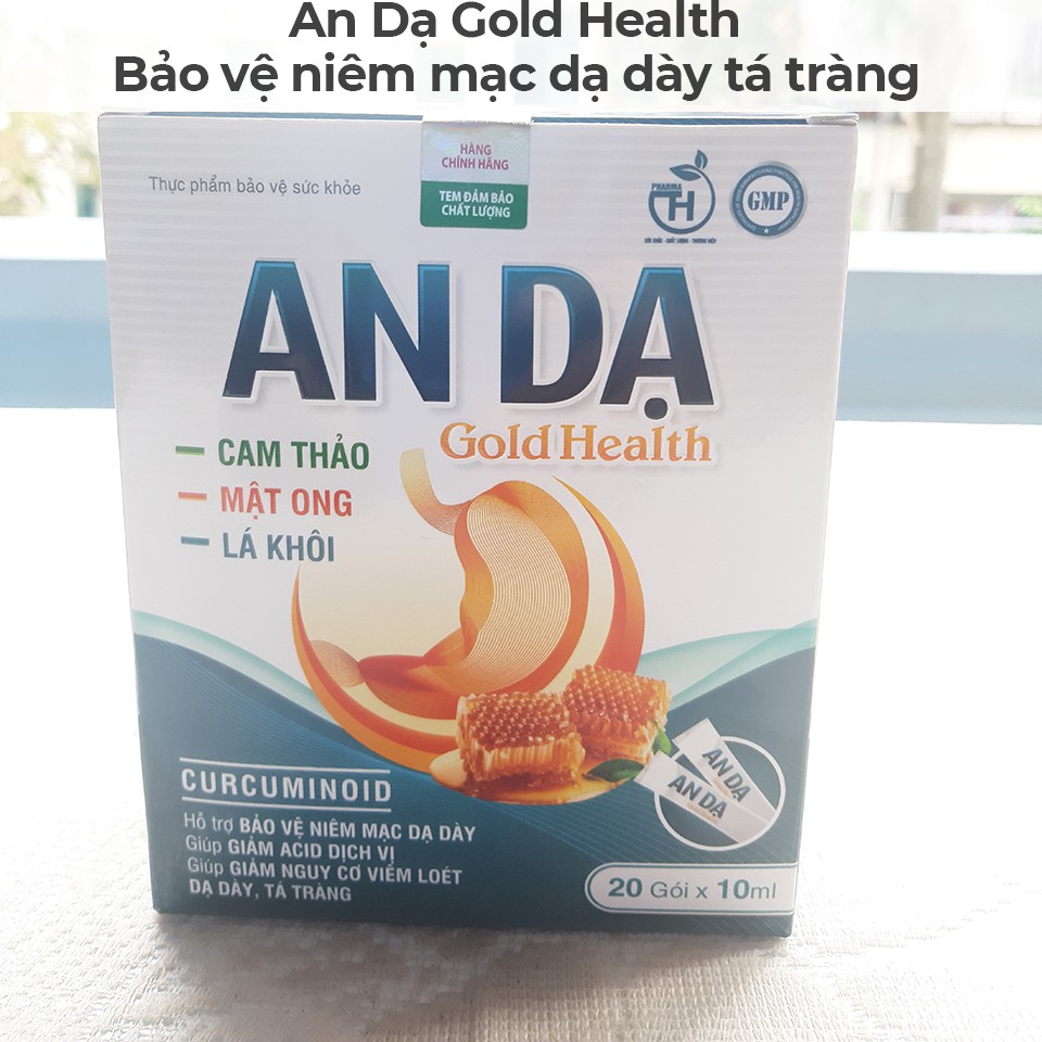 AN DẠ GOLD HEALTH - Giảm viêm dạ dày, Giảm tiết dịch vị axid, Bảo vệ niêm mạc và chống trào ngược dạ dày