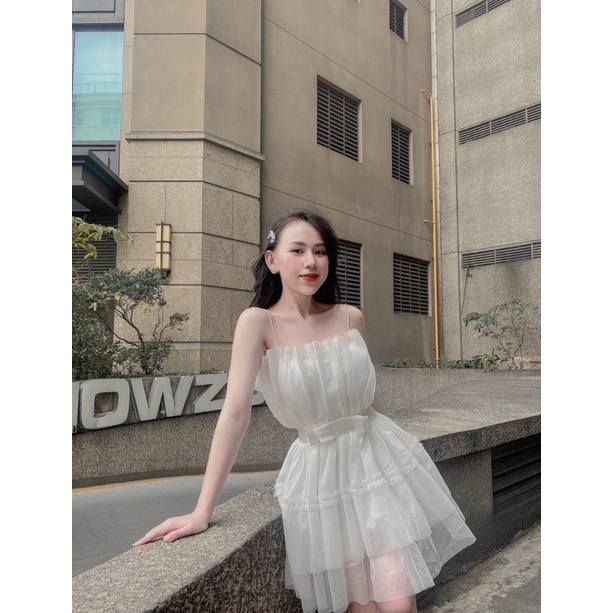 G1-đầm xoè cúp ngực , chất lưới có lót