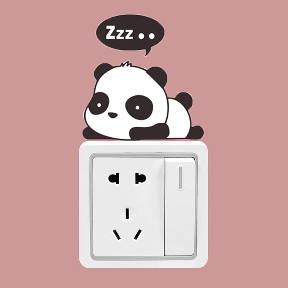 Hình dán trang trí công tắc họa tiết cún mèo đang ngủ dễ tháo gỡ tiện dụng