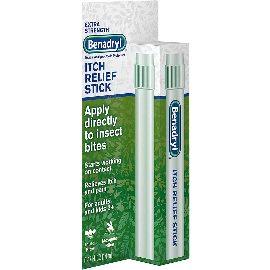 GEL LĂN GIẢM NGỨA CÔN TRÙNG CẮN Benadryl Extra Strength Itch Relief Stick, Topical Analgesic for Pain & Itch, 1