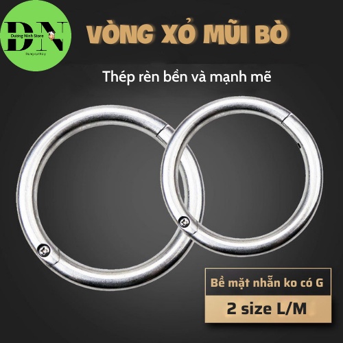 Vòng xỏ mũi bò inox 304 mặt trơn nhẵn 2 kích cỡ