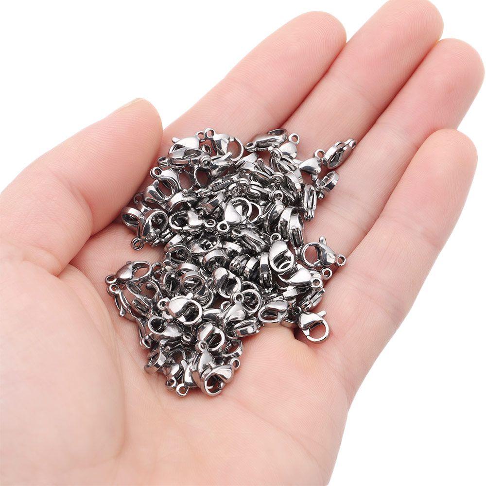 Túi 100 Móc Khóa Nhỏ Bằng Thép Không Gỉ 304 Làm Trang Sức