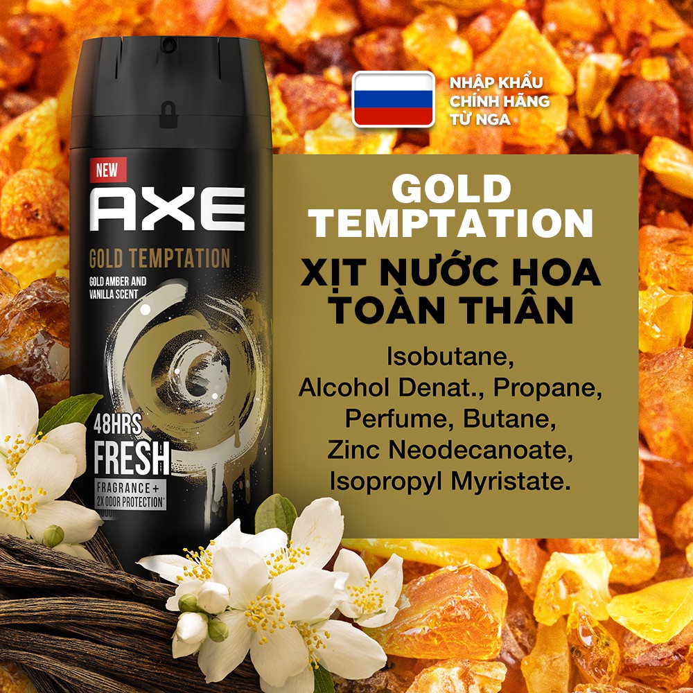 Xịt nước hoa toàn thân dành cho nam AXE Gold Temptation (135ml) | BigBuy360 - bigbuy360.vn