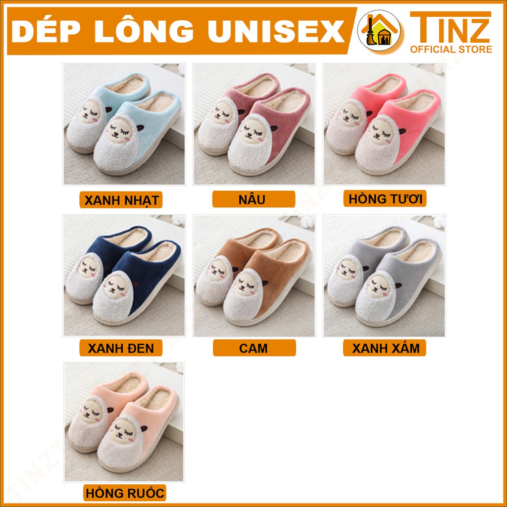 Dép Lông Mang Trong Nhà Unisex TINZ Dép Đi Trong Nhà Hình Cừu Siêu Ấm