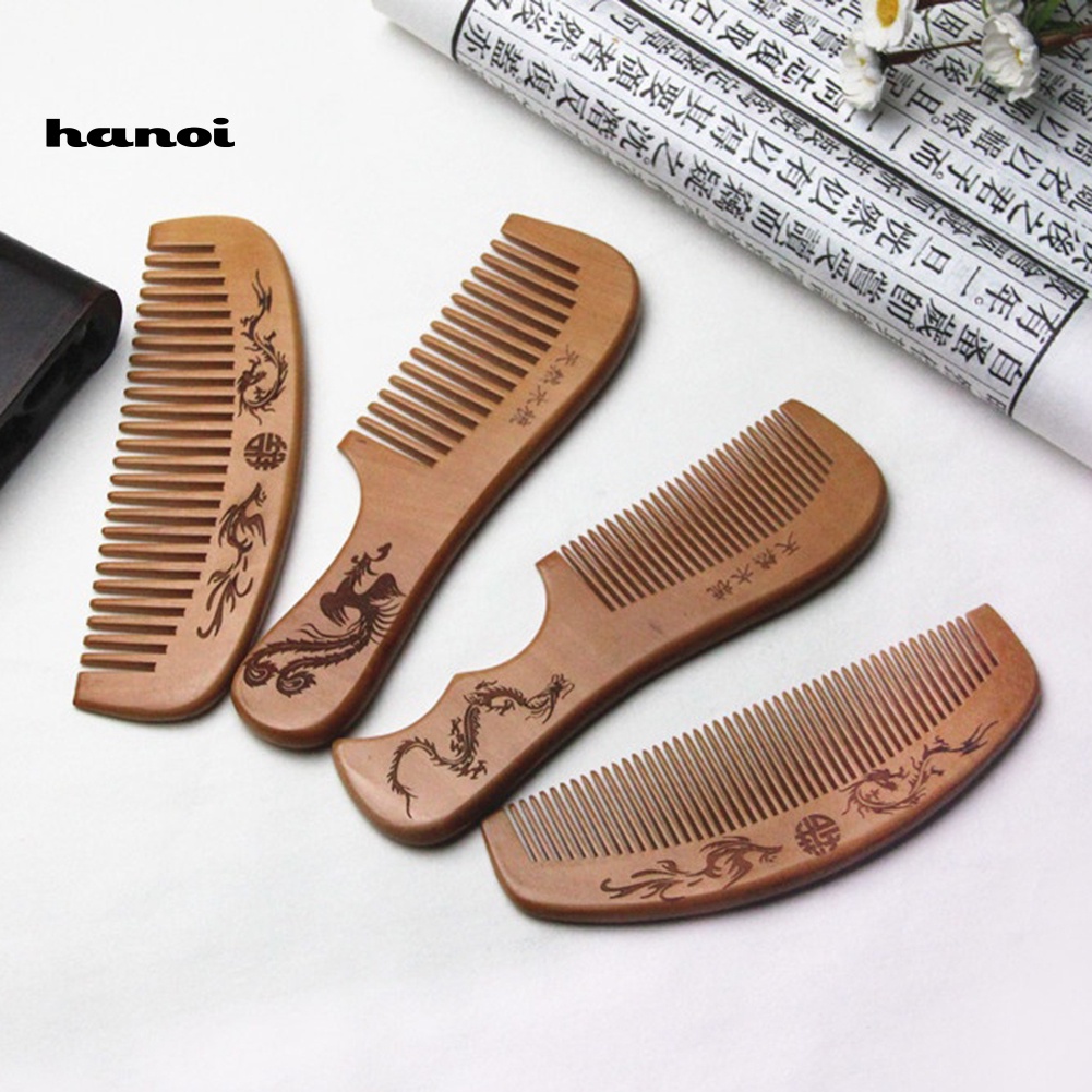 Lược Gỗ Đào Chải Tóc Massage Chống Tĩnh Điện