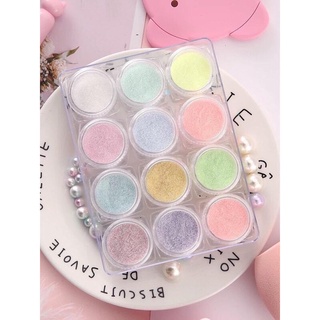 Set nhũ cát rắc móng tay cực mịn trang trí nail