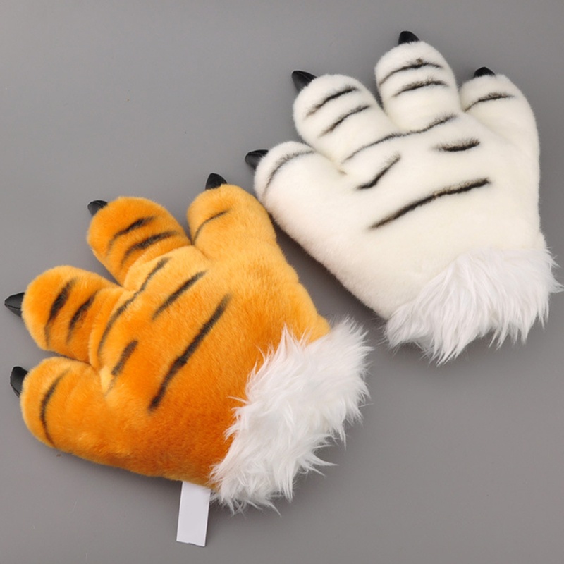 Bộ Đôi Găng Tay Bông Hình Móng Vuốt Hổ 3D Dễ Thương Cho Bé