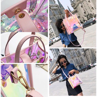 Túi BP Lisa Jisoo Jennie Rose hologram xách đi chơi thiết kế sáng tạo đẹp thời trang phong cách Hàn Quốc