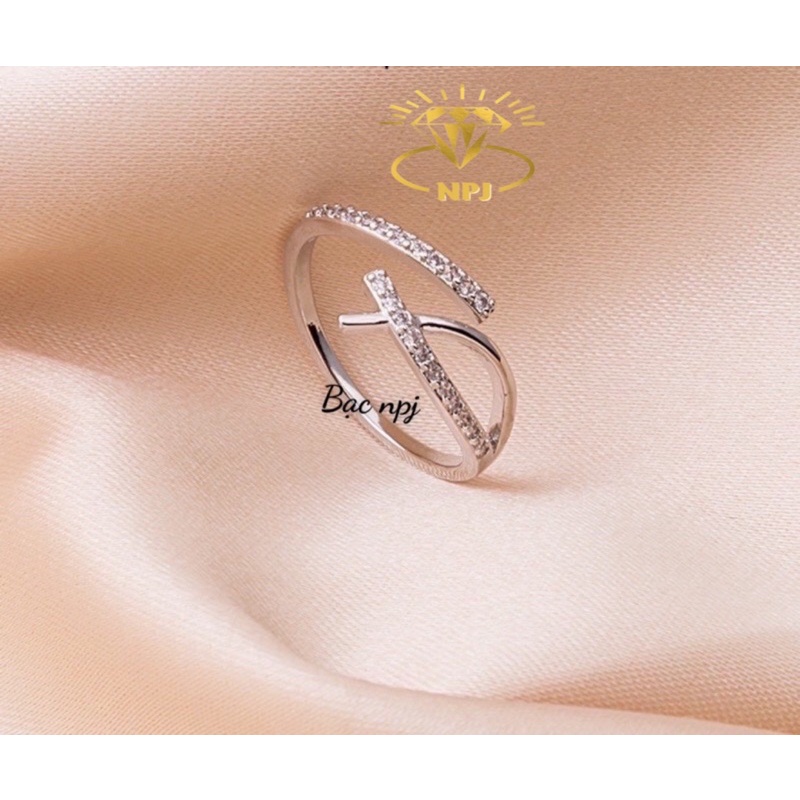 Nhẫn bạc kiểu mới siêu cá tính dáng hở dễ đeo chuẩn bạc đẹp - bạc Npj