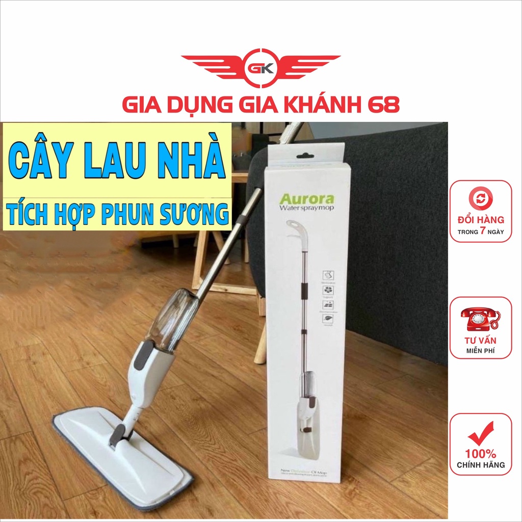 Cây lau nhà phun sương thông minh, chổi lau nhà tự vắt dễ dàng với 2 trong 1 đầu quay 360 độ cây lau nhà xịt nước