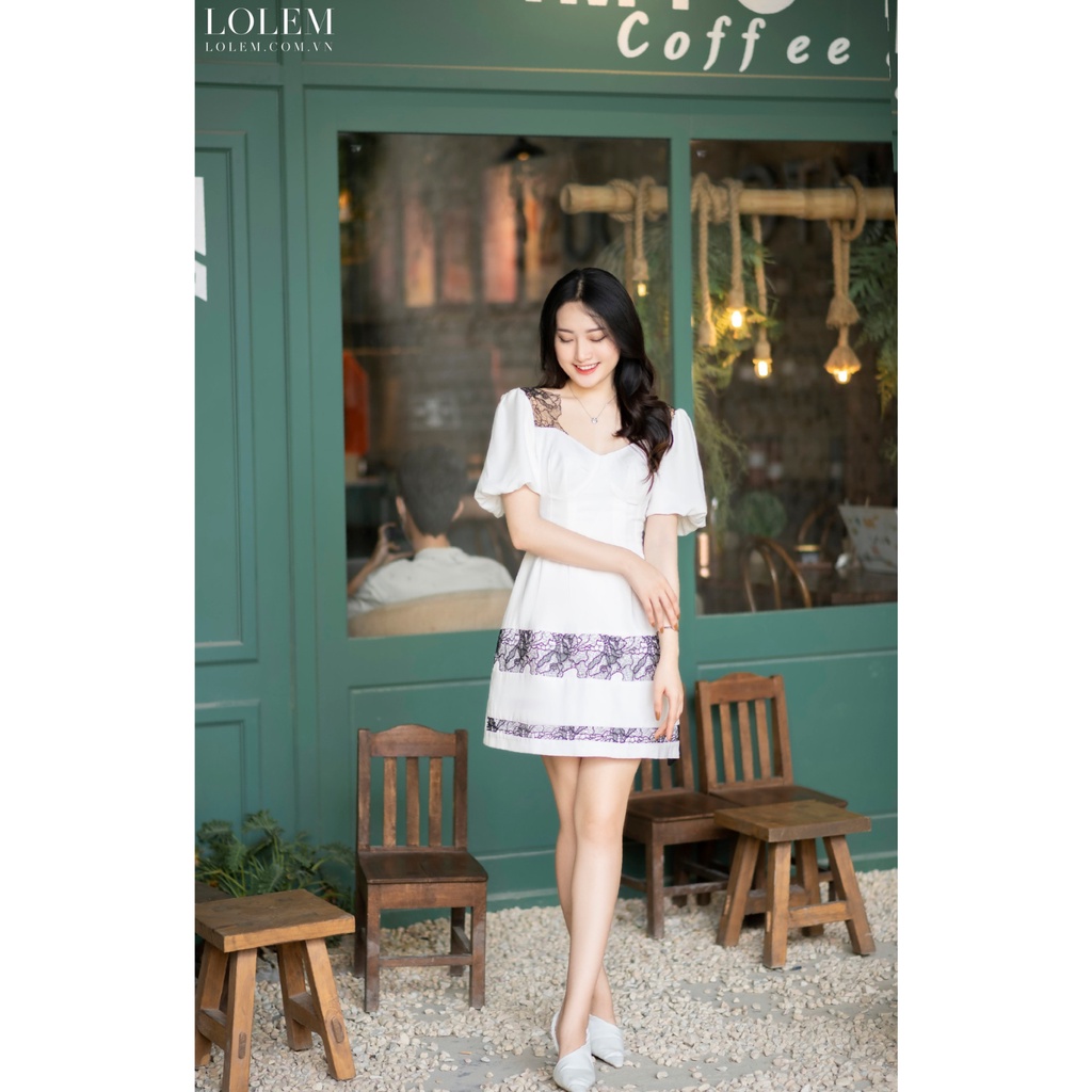 Đầm thiết kế LOLEM DX339 form chữ A vải tăm Nhật không nhăn