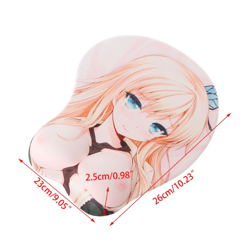 btsg Cartoon Anime 3D Beauty Sexy Chest Silicone Mouse Pad Wrist Rest Support Mat