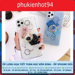 ỐP LƯNG HỌA TIẾT TOÁN HỌC KÈM RING Case IPhone 6 6S 7 8 Plus X XS MAX XR 11 Pro MAX