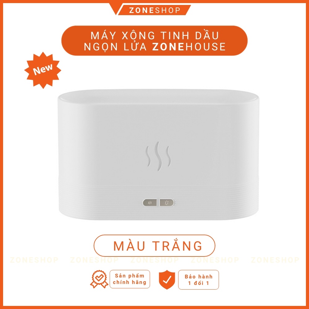 Máy xông tinh dầu ngọn lửa ZONEHOUSE, máy khuếch tán tinh dầu tạo ẩm sóng siêu âm, 3 chế độ phun [ZONESHOP]