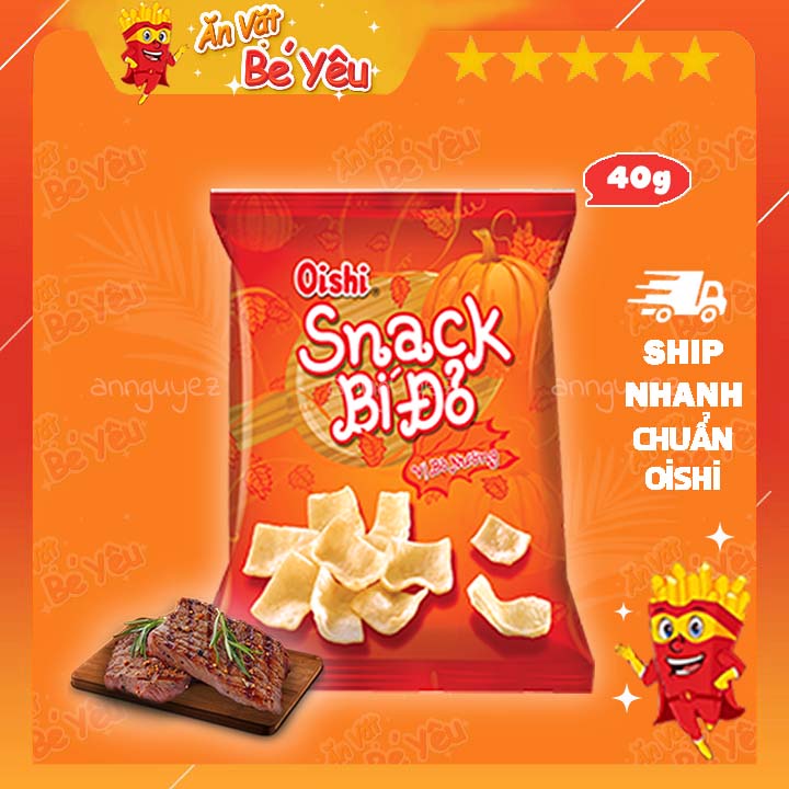 Bim bim Oishi snack bí đỏ vị bò nướng 40g