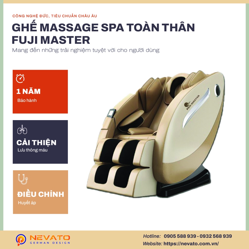 Ghế Massage Spa Toàn Thân Điều Khiển Bluetooth Bồn Ngâm Chân Máy Massage Chân Thải Độc Thông Minh Nevato NVF605