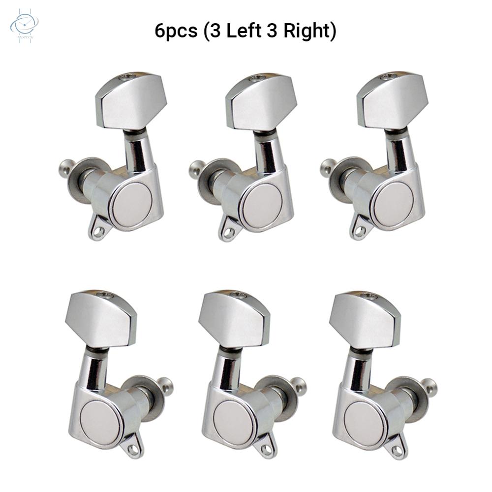 ♫6pcs Sealed Guitar String Pegs Locking Tuners 3L3R Tuning Pegs String Tuners Electric Acoustic Guitar Tuner Machine Heads Knobs 3 Left 3 Right