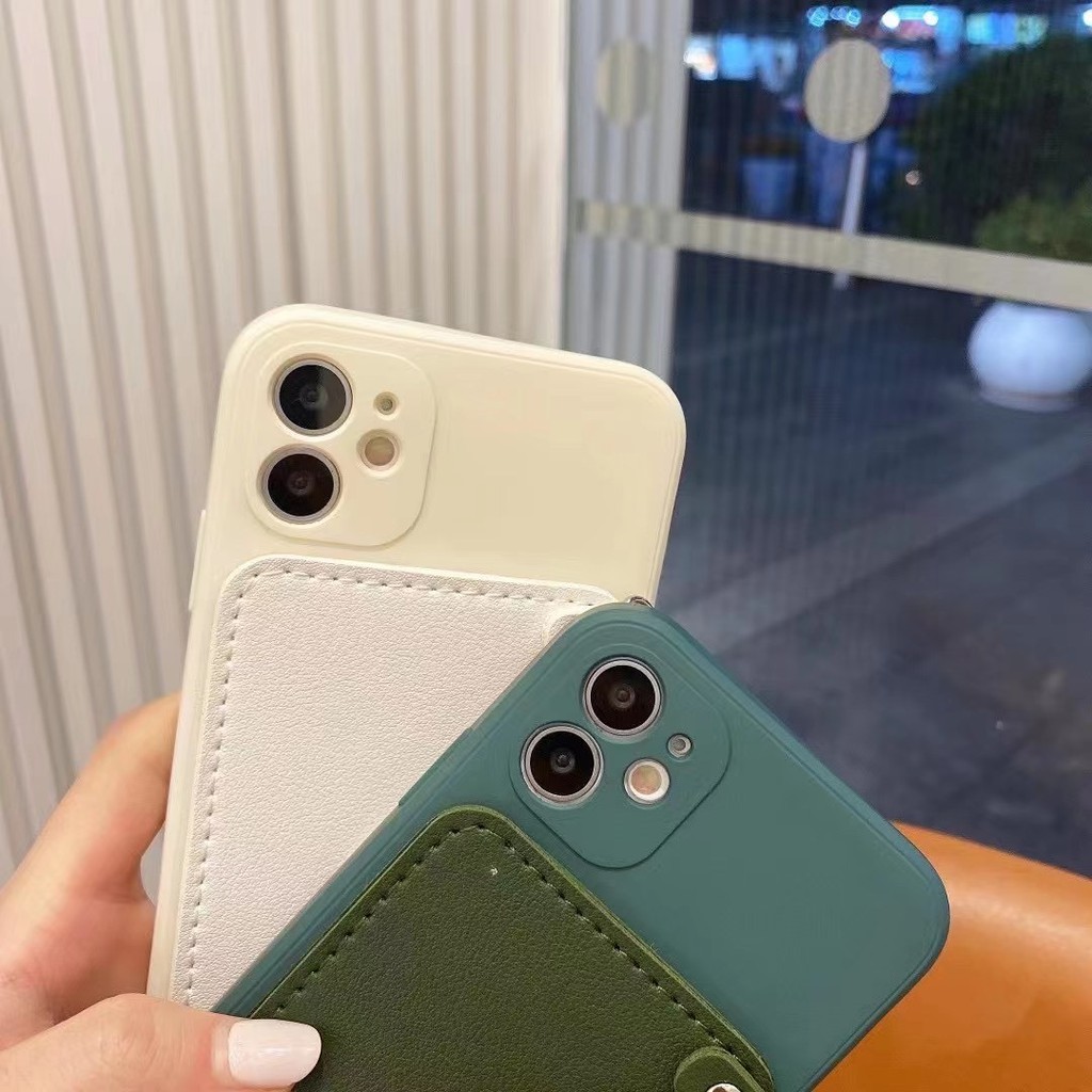 Ốp điện thoại mềm gắn ví đựng thẻ thích hợp cho iPhone X XS XR XS MAX 7Plus 8Plus 11 11 pro max 12 12 pro 12 pro max