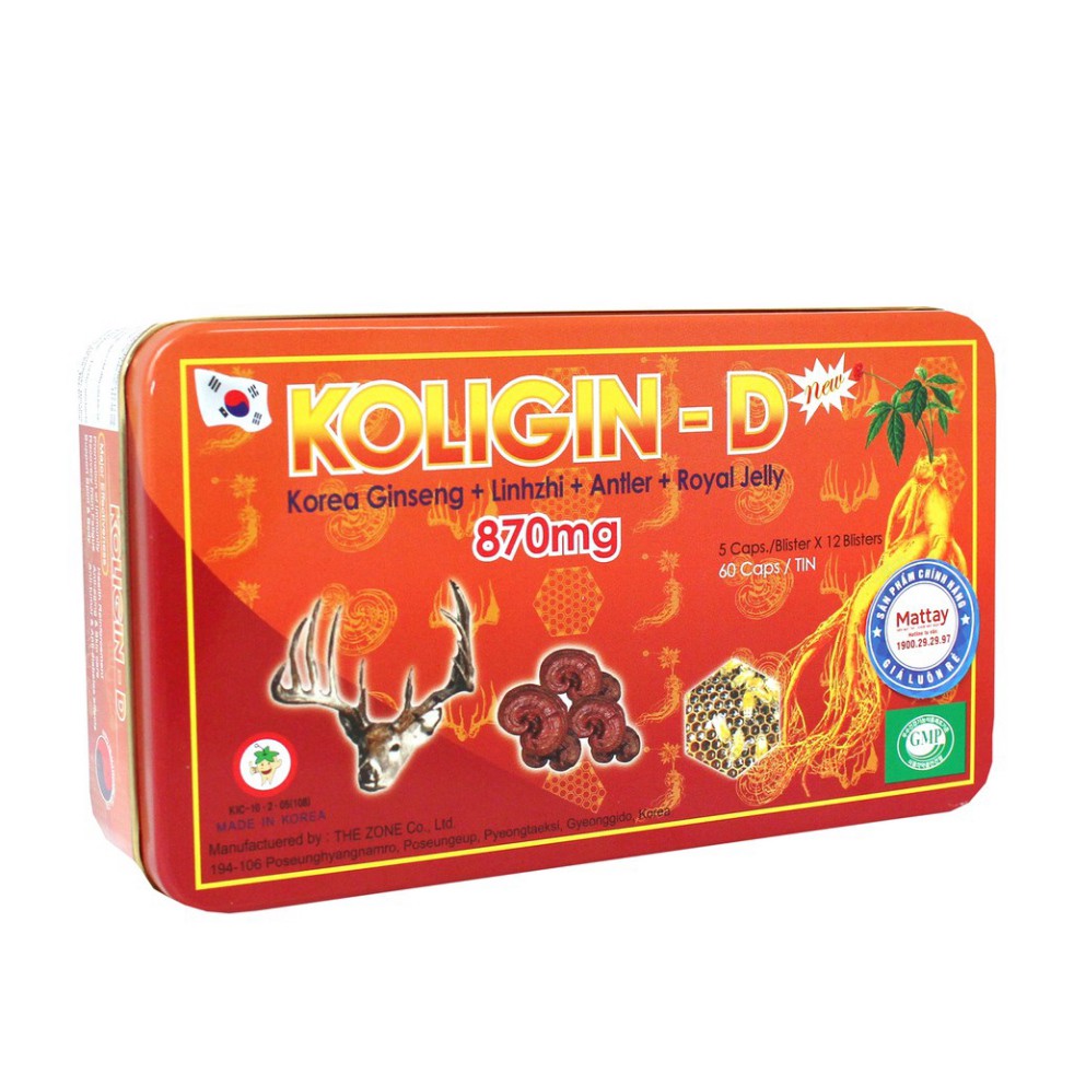 Koligin - D - Hộp 60 Viên - Tăng Cường Sinh Lực, Sức Đề Kháng Của Cơ Thể