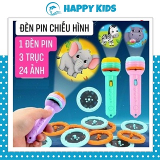 Đèn Pin Chiếu Hình 3D Sắc Nét Cho Bé Với 3 Thẻ Chủ Đề Tương Ứng Với 24 Hình Khác Nhau Thông Minh Cho Trẻ HAPPY KIDS247