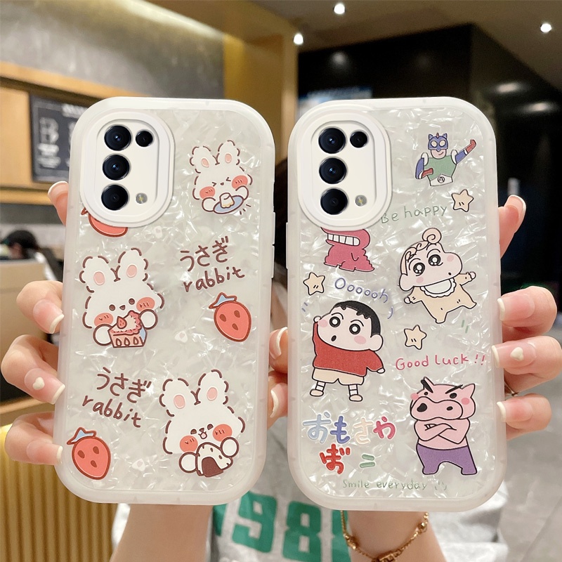 Bear Shell Pattern Phone Case Oppo A15 A15s A76 4G A96 4G A74 5G A54 5G Reno 5 A83 A1 F11 Soft Back Cover