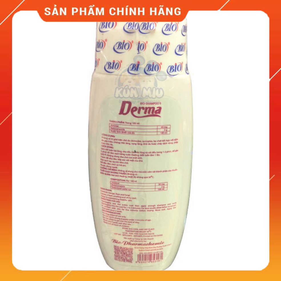 Sữa tắm chuyên diệt ghẻ, nấm da, các bệnh ngoài da cho chó mèo Bio Derma 150ml