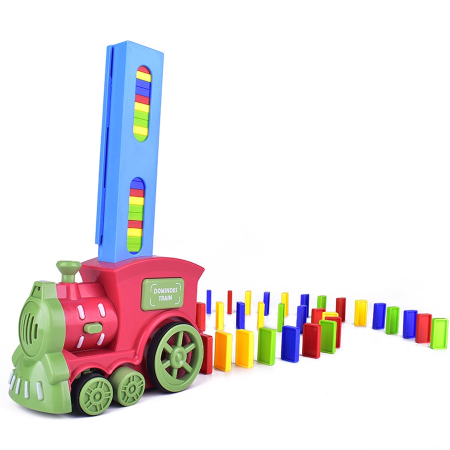 Đồ Chơi Trẻ Em Lắp Ráp Xe Lửa Xếp DOMINO Tự Động, Phát Nhạc Thông Minh Cho Bé Thoả Sức Sáng Tạo.
