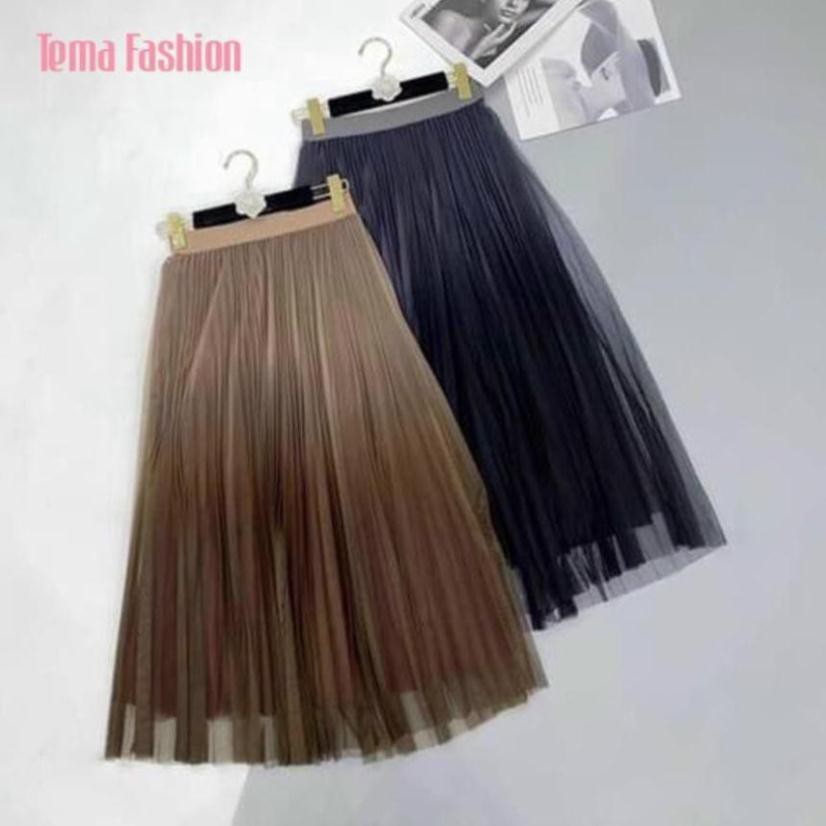 Chân Váy Xếp Ly Dáng Dài Nữ TEMA  Lưới Loang Hai Lớp Siêu Đẹp | BigBuy360 - bigbuy360.vn