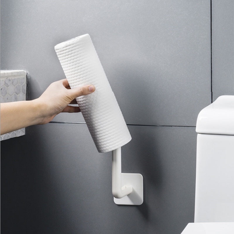 Giá treo giấy cuộn nhà bếp , Móc treo đồ chữ L dính tường đa năng -Móc dán tường chịu lực -giá treo giấy vệ sinh