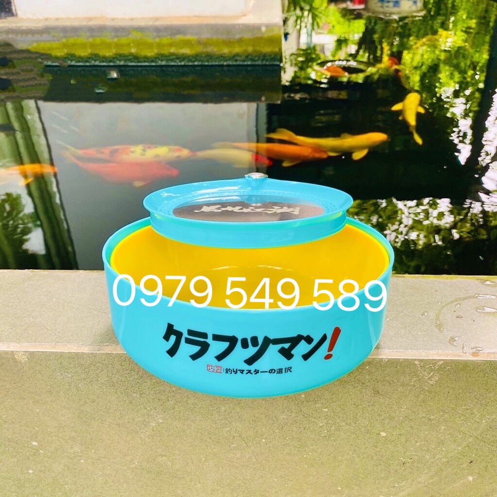 Bát trộn mồi câu đài - gắn part thùng, ghế, thương hiệu Nhật