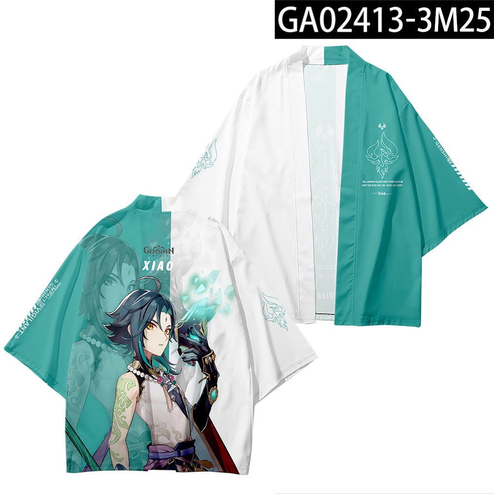 Trang phục áo khoác kimono haori tay dài hóa trang nhân vật anime Zhongli Xiao Keqing