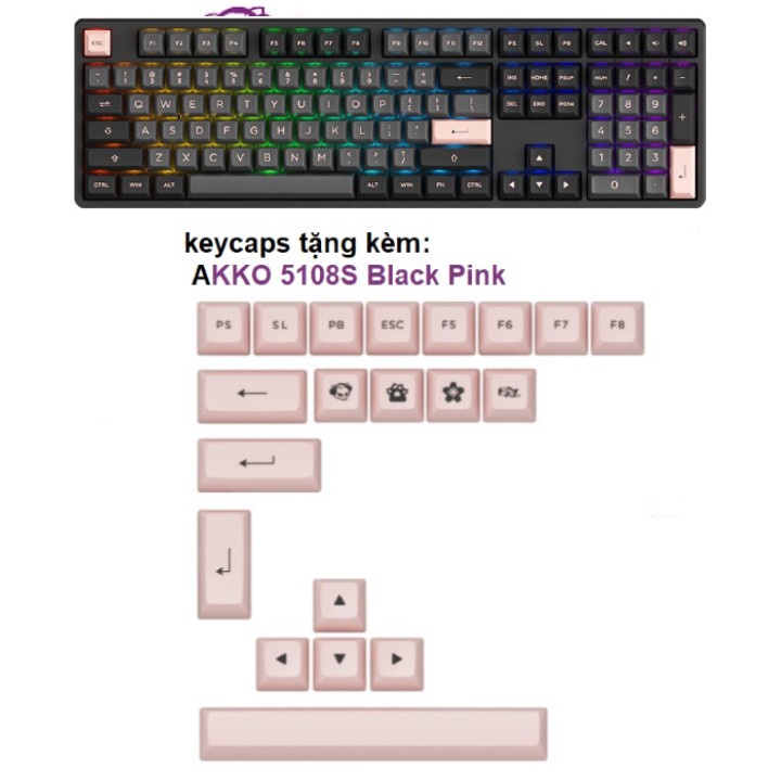 Bàn phím cơ AKKO 5108S Black Pink