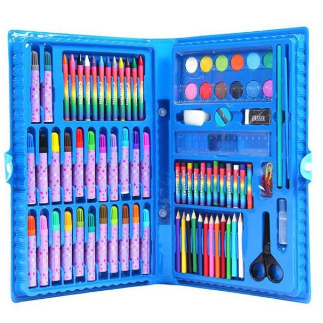 Bộ Bút Chì Màu 86 Món Cho Bé Vui Học (Dạng Cặp Xách Tiện Lợ