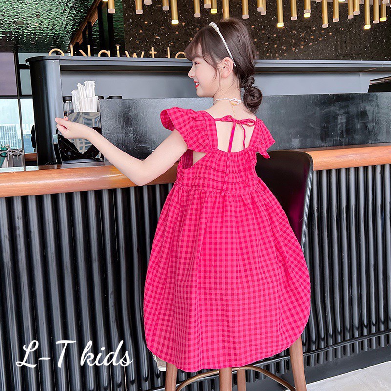 SALE VÁY KARO MỀM MỊN VÁY XÒE BÉ GÁI CỰC XINH(VKR)