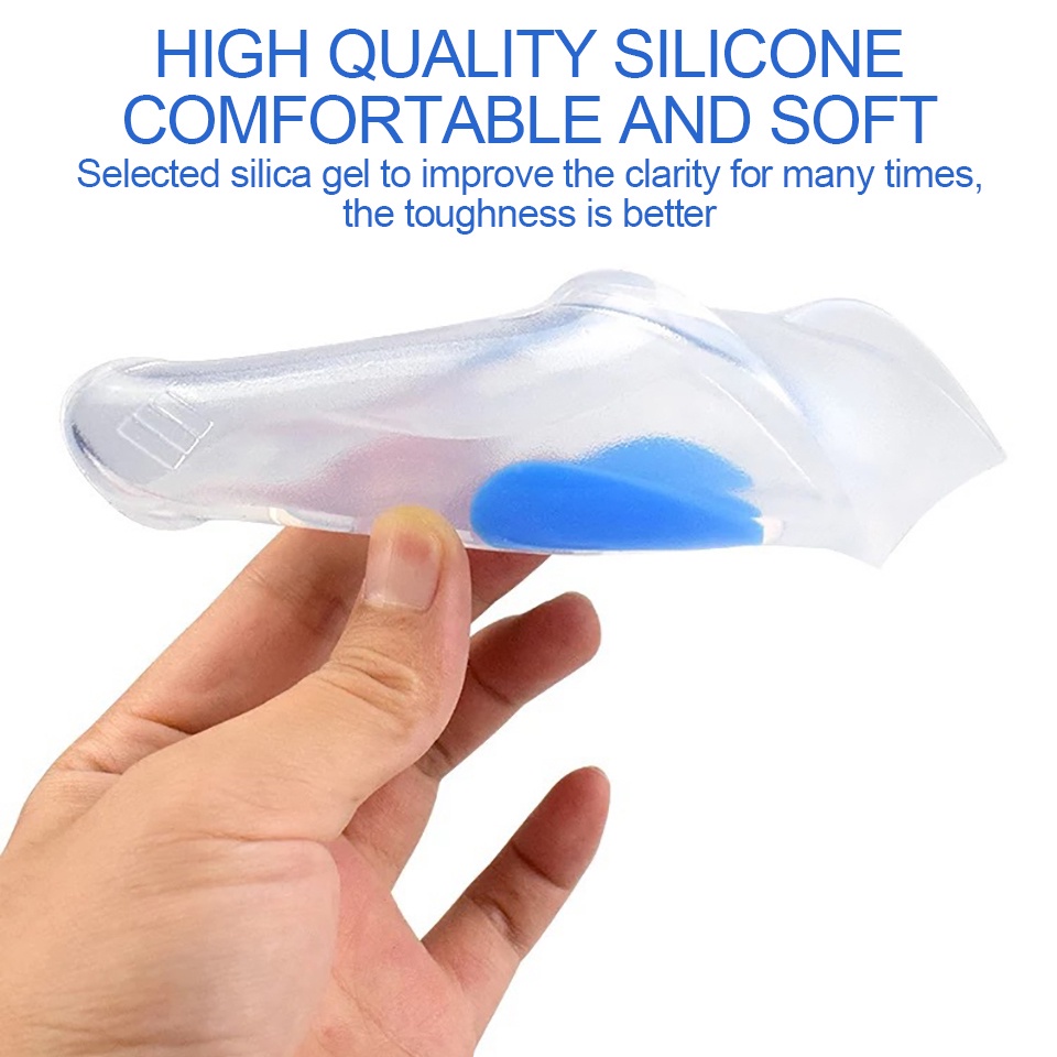 Cặp Đế Lót Giày Bằng Silicone Trong Suốt Chống Sốc Chống Trượt Hấp Thụ Sốc