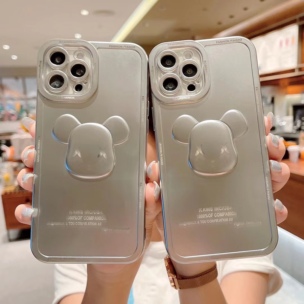 Ốp Điện Thoại Mạ Điện Hình Gấu Kaws 3d Cho Iphone 13 pro mac 12 Pro Max 11 Pro Max Xs Max Xr X 7 8 Plus