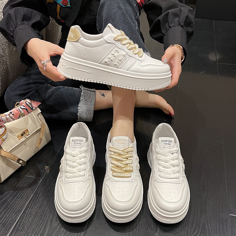 Giày Sneaker Đế Cao Su Thời Trang Phong Cách Hàn Quốc Cho Nữ