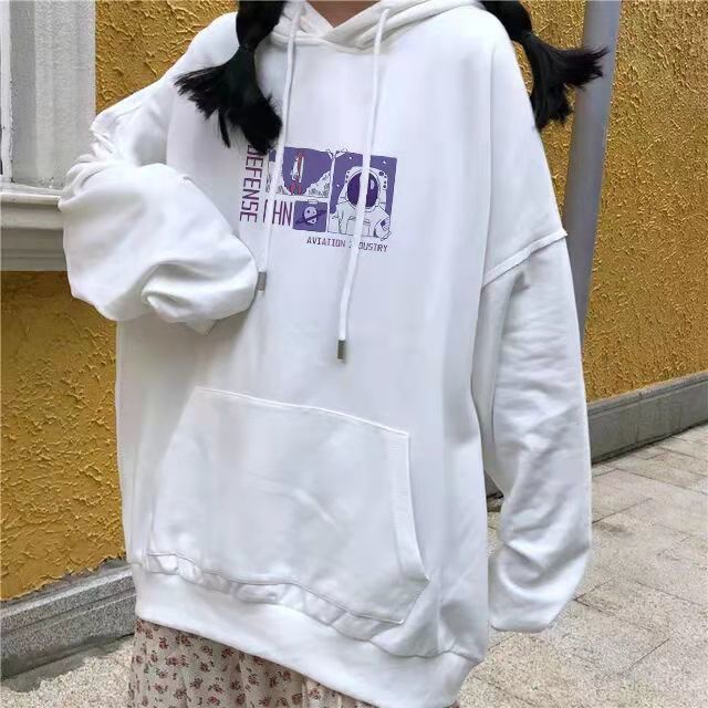 Áo Sweater Mùa Đông 2022 Dáng Suông Có Mũ Trùm Bằng Lông Cừu Dày Dặn Phong Cách Hàn Quốc Cho Nữ