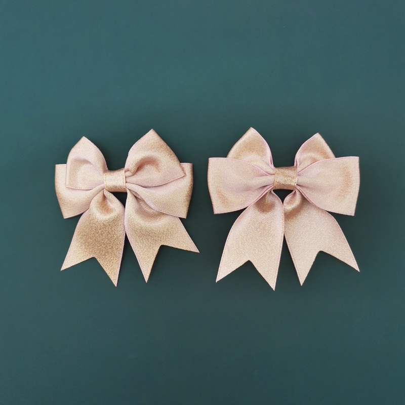 Set 15 Nơ Ruy Băng satin 7cmX7cm Màu Vàng Hồng Làm Đồ Thủ Công Đa Ứng Dụng