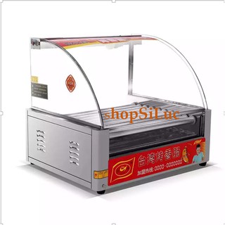 Máy nướng xúc xích 7 thanh, khung vỏ Inox 100%, chiếu sáng bằng Led
